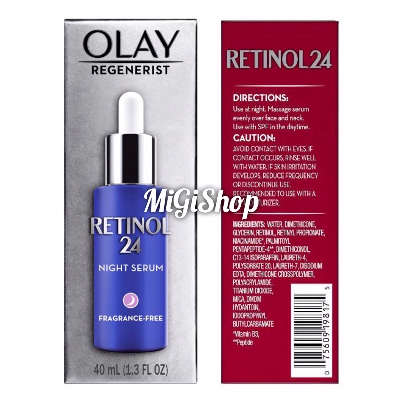 Tinh Chất Dưỡng Da Ban Đêm Olay Retinol 24 Night Serum Fragrance Free 40ml