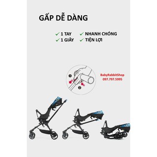 Xe đẩy du lịch gấp gọn PlayKids X3 ghế xoay 360 độ