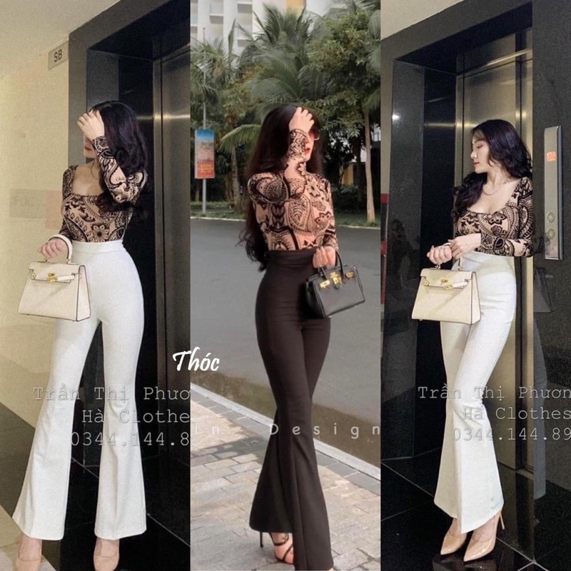 Quần loe vải đen ,trắng