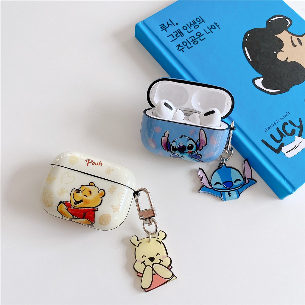 Vỏ gấu Pooh/Stitch hoạt hình IMD cho hộp tai nghe iPhone AirPods Pro AirPods 1/2