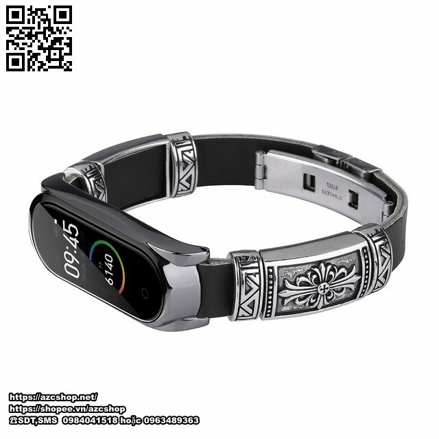 Dây Miband 5 Miband 4 Handmade Reto DIY Iron Leather