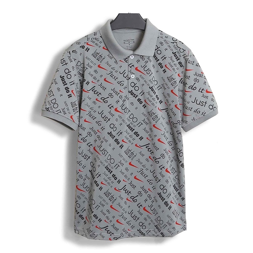 Áo thun polo nam big size 3XL 90kg họa tiết Just Do lt 3M - Áo polo nam thể thao chất liệu cotton poly cao cấp