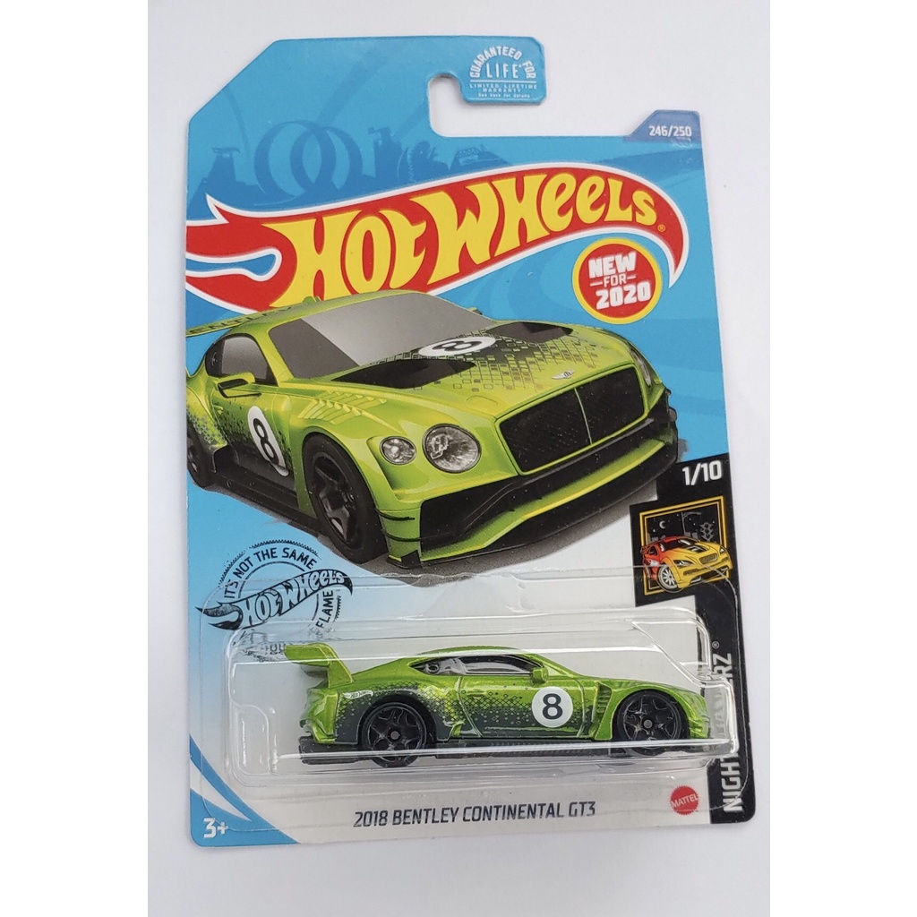 Xe mô hình tỉ lệ 1:64 Hot Wheels T-7 card US 2018 Bentley Continental GT3 ( xanh lá )