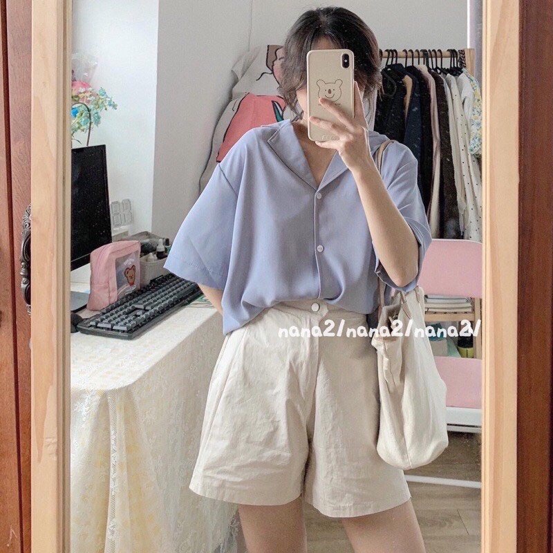 Quần đùi đũi chất mát khoá trước cạp sau chun, Quần short đùi nữ chất đũi mát