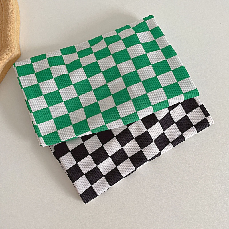 Tất Dài Họa Tiết Sọc Caro Phong Cách Harajuku