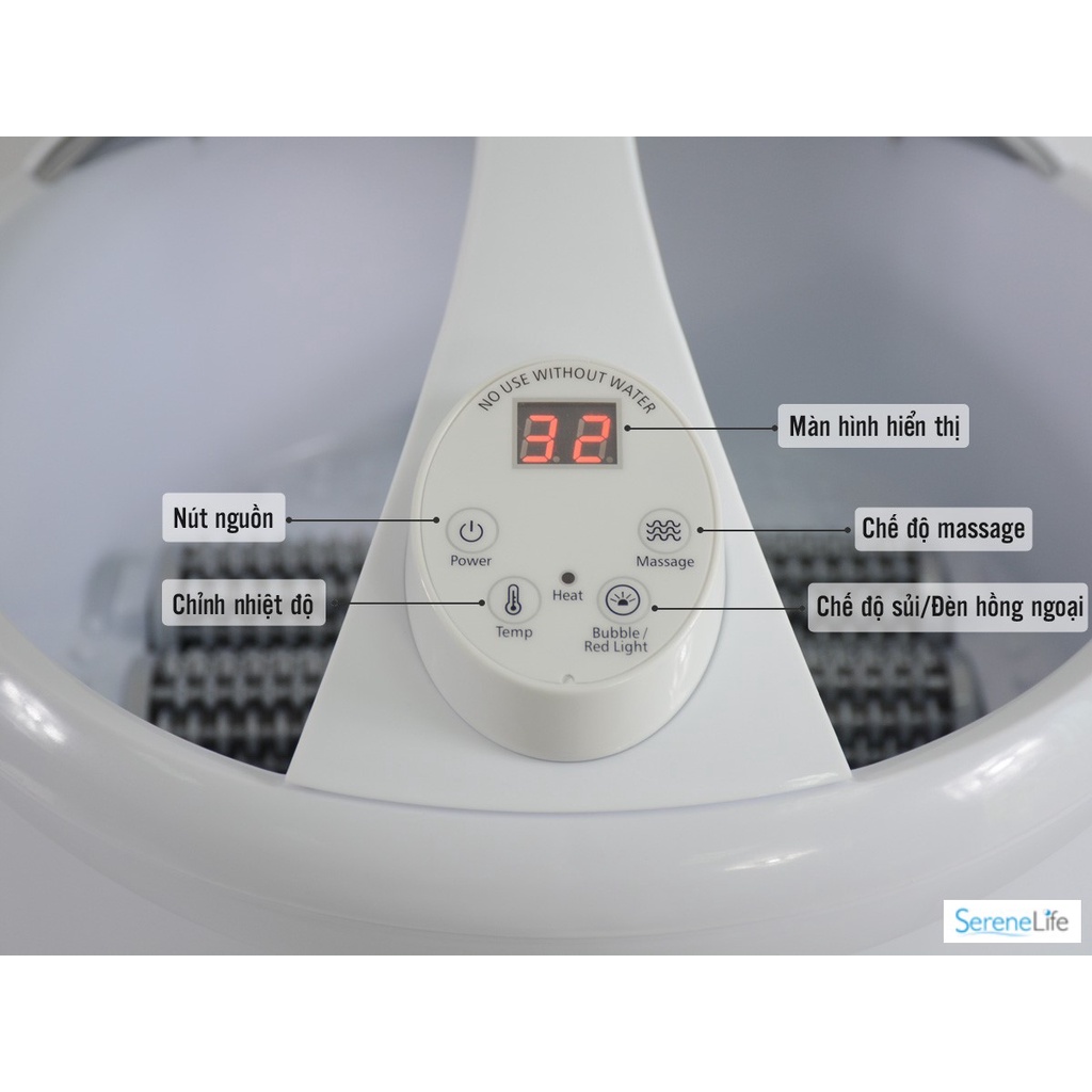 Bồn Ngâm Chân Massage SereneLife SL17, Máy chậu ngâm chân massage xiaomi nước nóng
