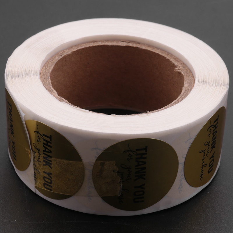 Cuộn 500 nhãn dán tròn 1 inch in chữ Thank You For Your Purchase