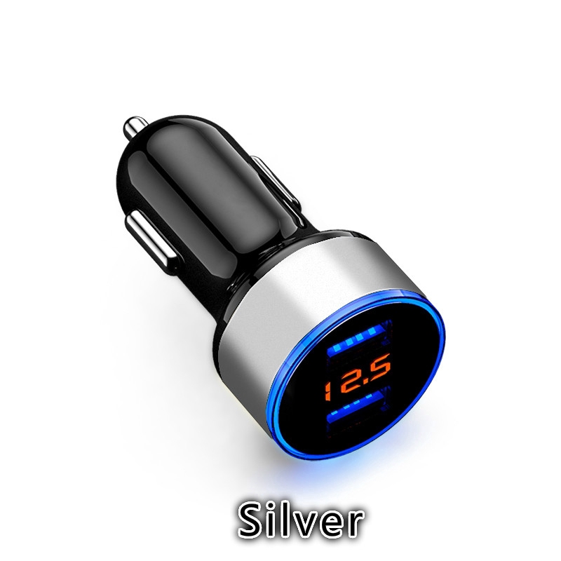 Bật lửa điện tử 2 cổng USB 3.1A có đèn LED cho xe hơi