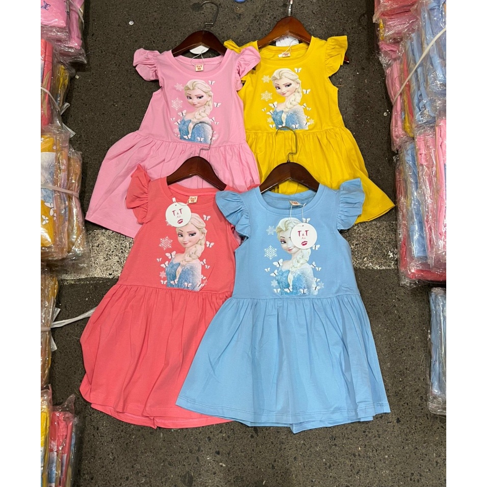 Váy Elsa mẫ cánh tiên chất cotton 100% cao cấp cho bé gái