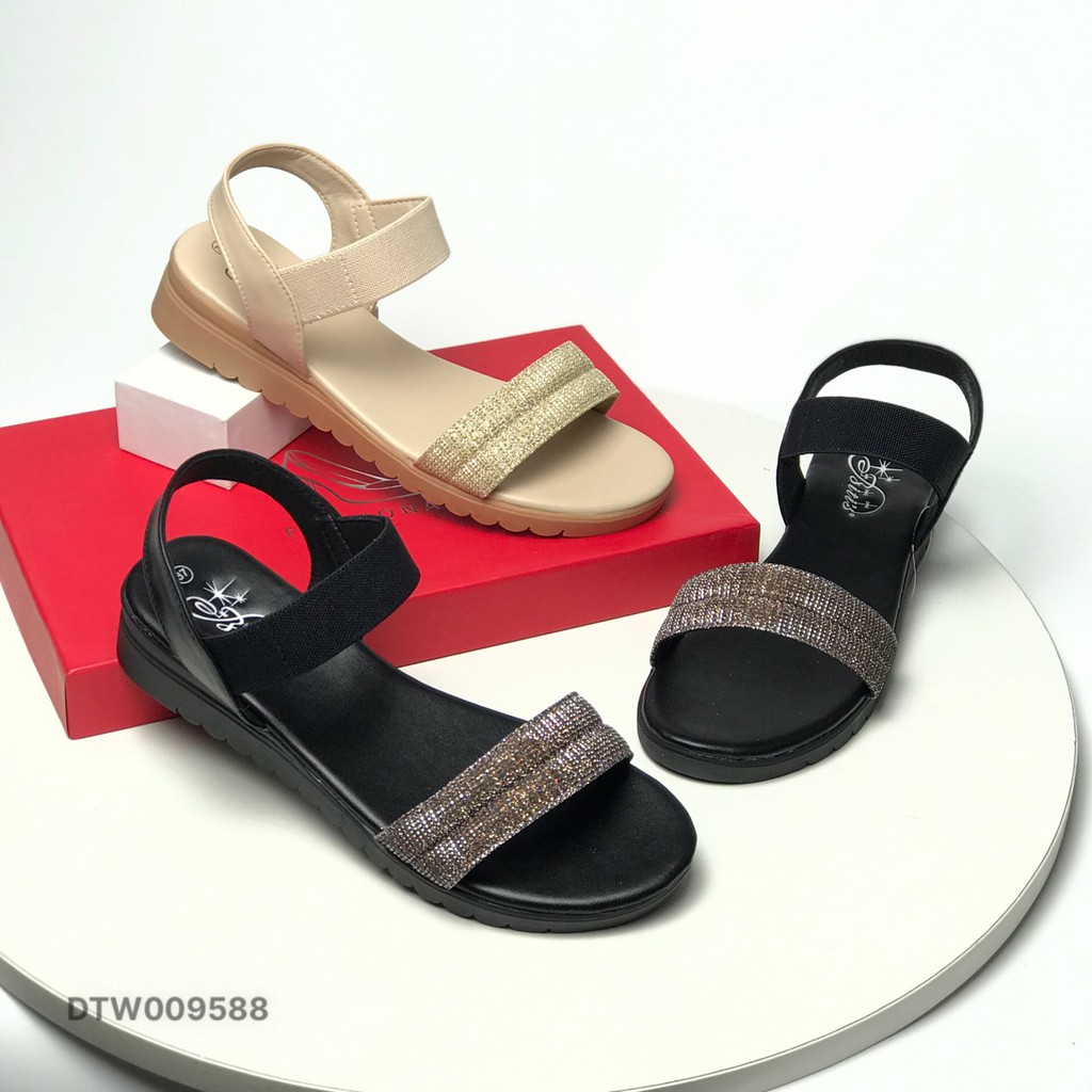 Sandal nữ BlTIS ❤️FREESHIP❤️ Dép quai hậu cổ chun phối kim tuyến DTW009588