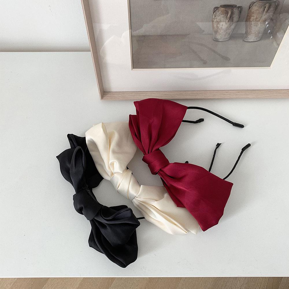 AROMA Băng Đô Nơ Cài Tóc Bản To Xinh Xắn Cho Bé Gái