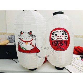 [50x25cm]Combo Mèo Thần Tài và búp bê Daruma
