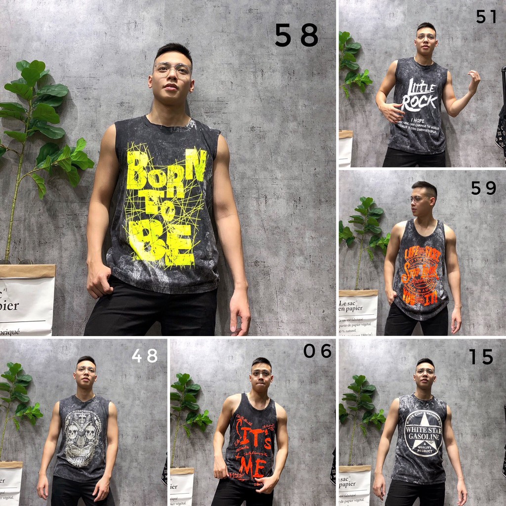 Áo tanktop sát nách nam tập gym thể thao chất cotton SNTL bigsize cao cấp