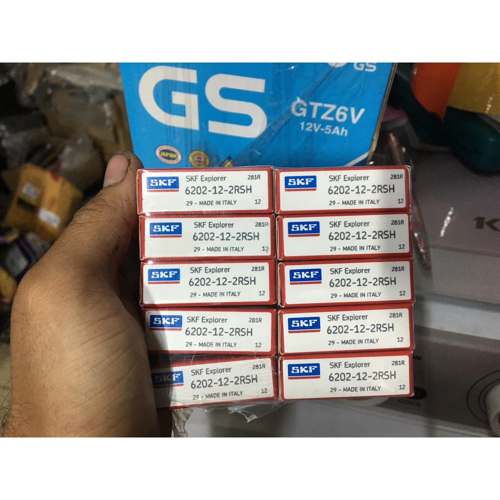 Bạc đạn SKF cho mâm chế - phuộc #LCM lỗ 12 - lưng 35 Mã 6202/12RS chính hãng