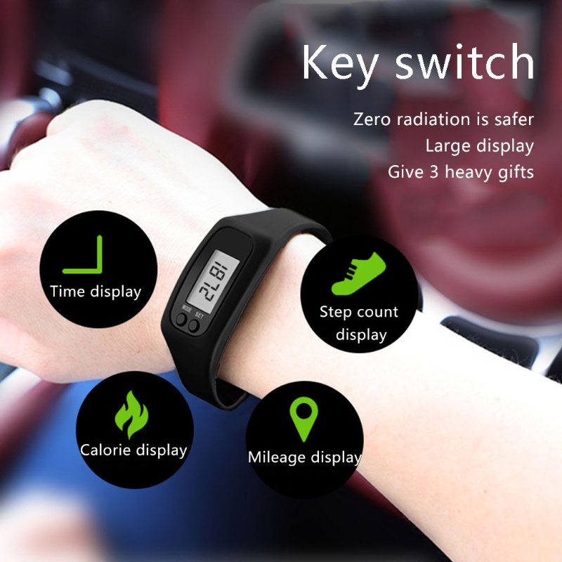 Vòng Đeo Tay Thông Minh Đếm Bước Chân Có Đèn LED Kỹ Thuật Số