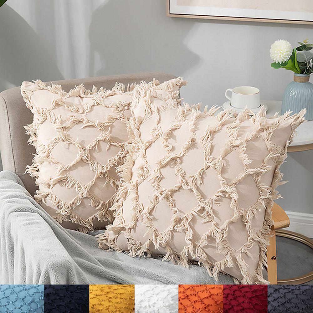 SUENIN Vỏ Gối Vuông 45 * 45Cm Họa Tiết Sọc Trang Trí Nội Thất