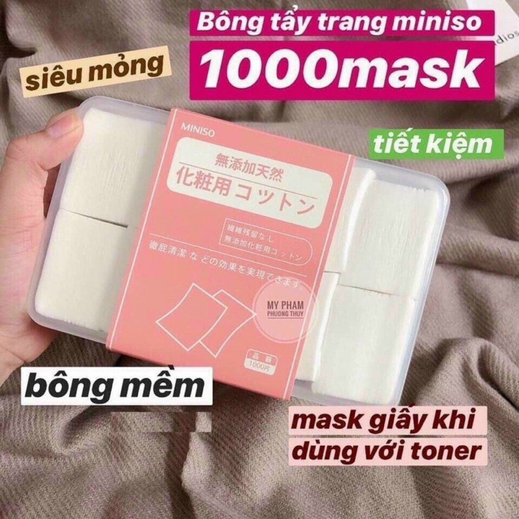 Hộp bông tẩy trang miniso 1000 miếng