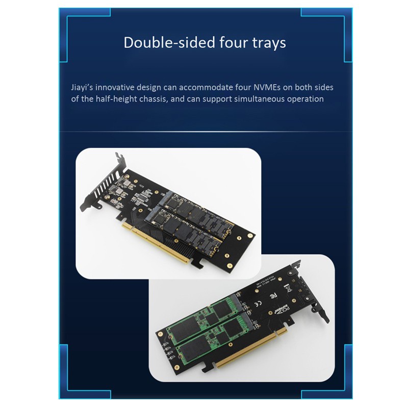 Card Chuyển Đổi Jeyi Ihyper Sang Nvme Pcie3.0 Gen3 X16 Sang 4xnvme Pci-E Vroc M2X16