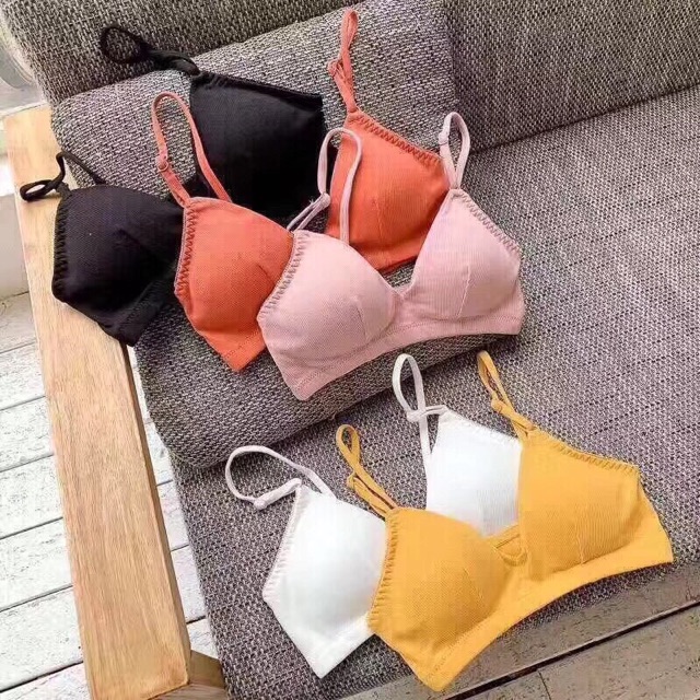 Áo Lót Bra Bralette Cotton Gân 901Mẫu Mới Nhất 2019