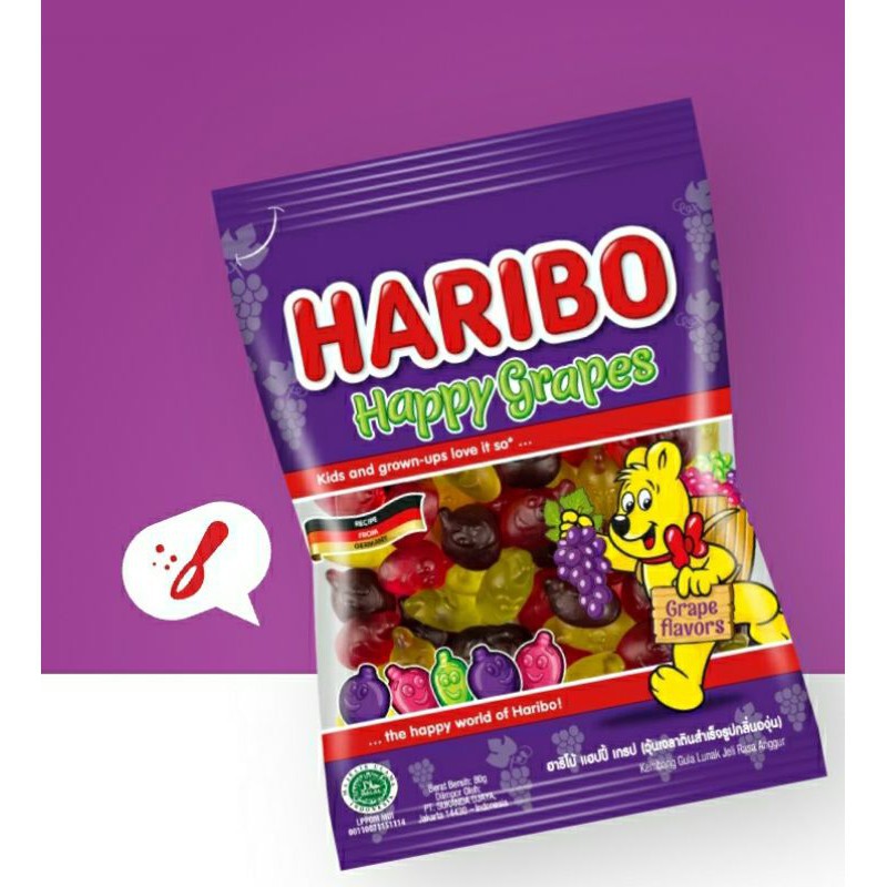 Kẹo dẻo Haribo Happy Grapes 80g