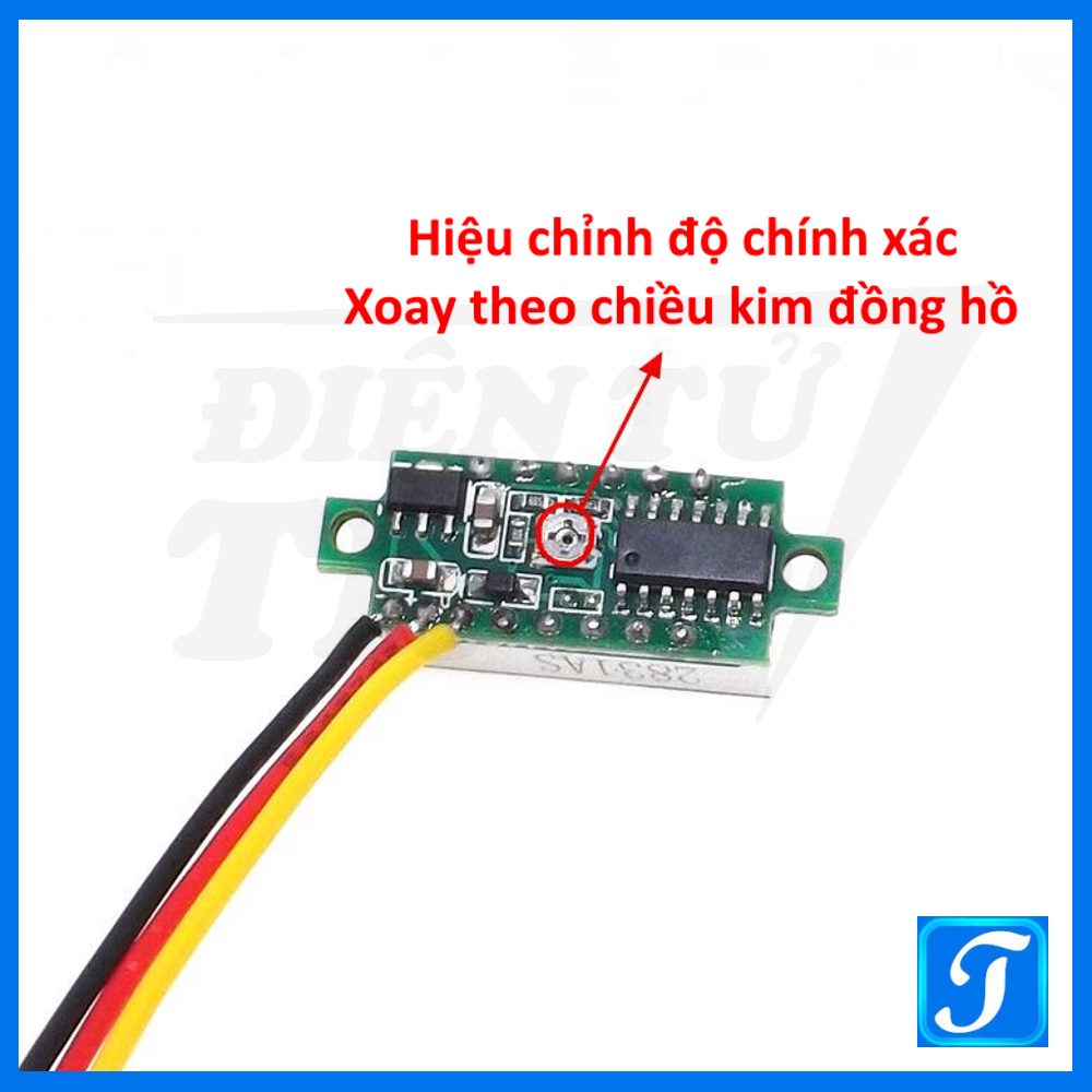 Đồng Hồ Đo Điện Áp Nhỏ Gọn Kích Cỡ 0.28 Inch Dãi Đo 0 đến 100VDC 3 Dây