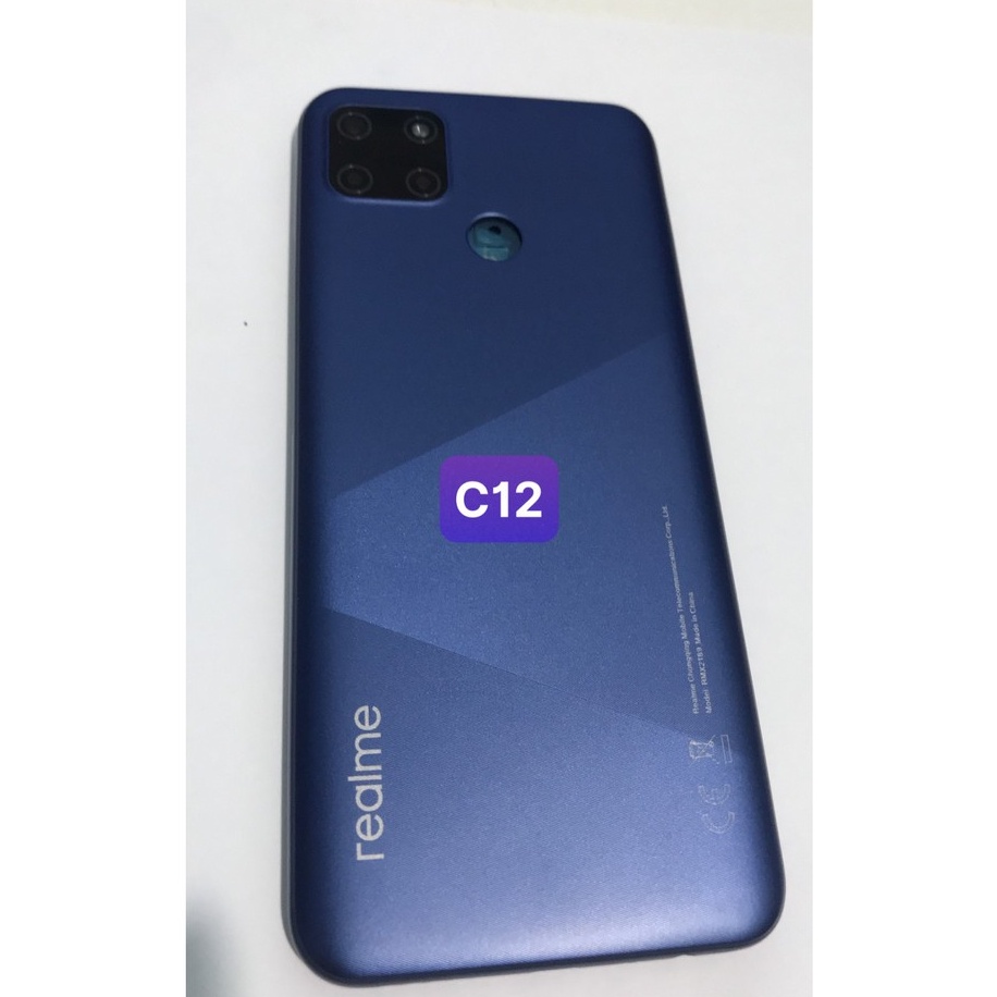 bộ vỏ realme c12 ( gồm xương .lưng.nút bấn.kính cam)