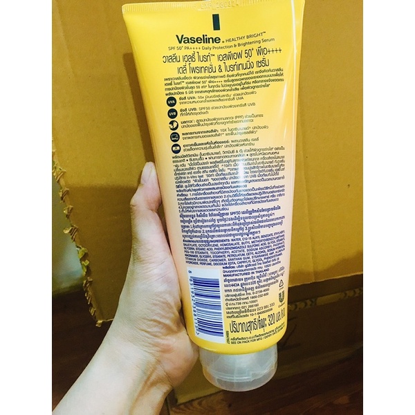Sữa dưỡng thể Vaseline 50x Thái Lan trắng da chống nắng mẫu mới 300ml