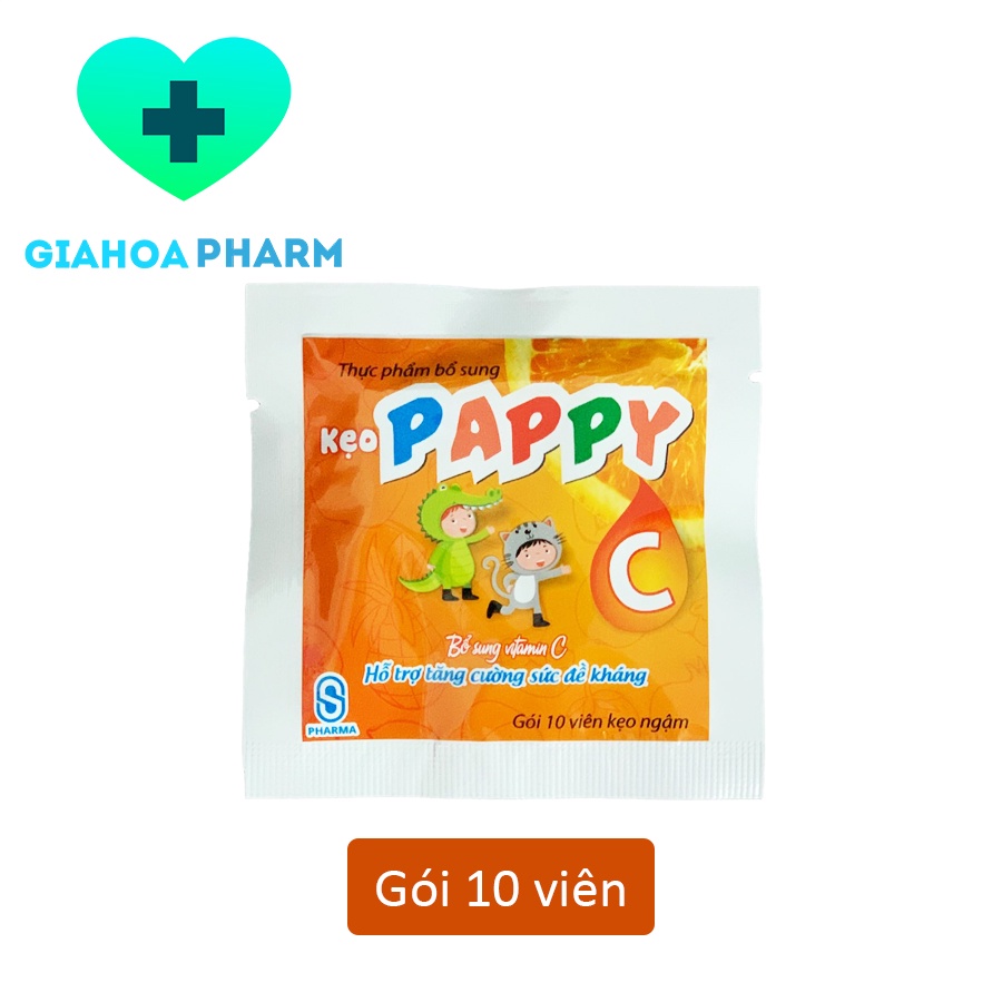 Kẹo Pappy C vị cam (Kẹo tuổi thơ / Kẹo thơ ấu) bổ sung vitamin C, tăng cường sức đề kháng cho trẻ em, người lớn