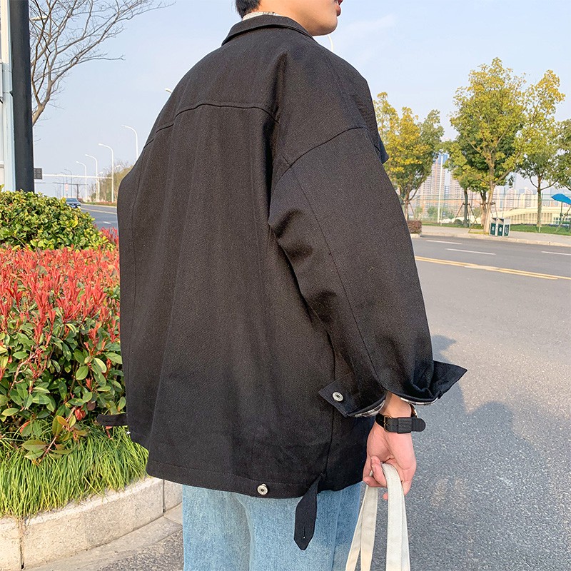 Áo khoác Kaki Nam dáng rộng phong cách Hàn Quốc