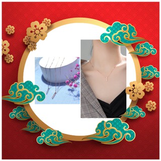 Dây chuyền bạc nữ H.A.S chữ I đính đá thanh lịch - Vòng cổ bạc đơn giản thời trang