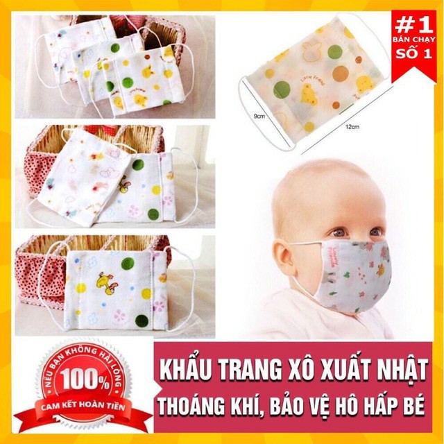 Khẩu Trang Xô Xuất Nhật 4 Lớp An Toàn,Dễ Thở Cho Bé Yêu