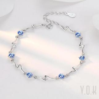 Vòng tay bằng bạc đính pha lê đá Swarovski xinh xắn cho nữ 502