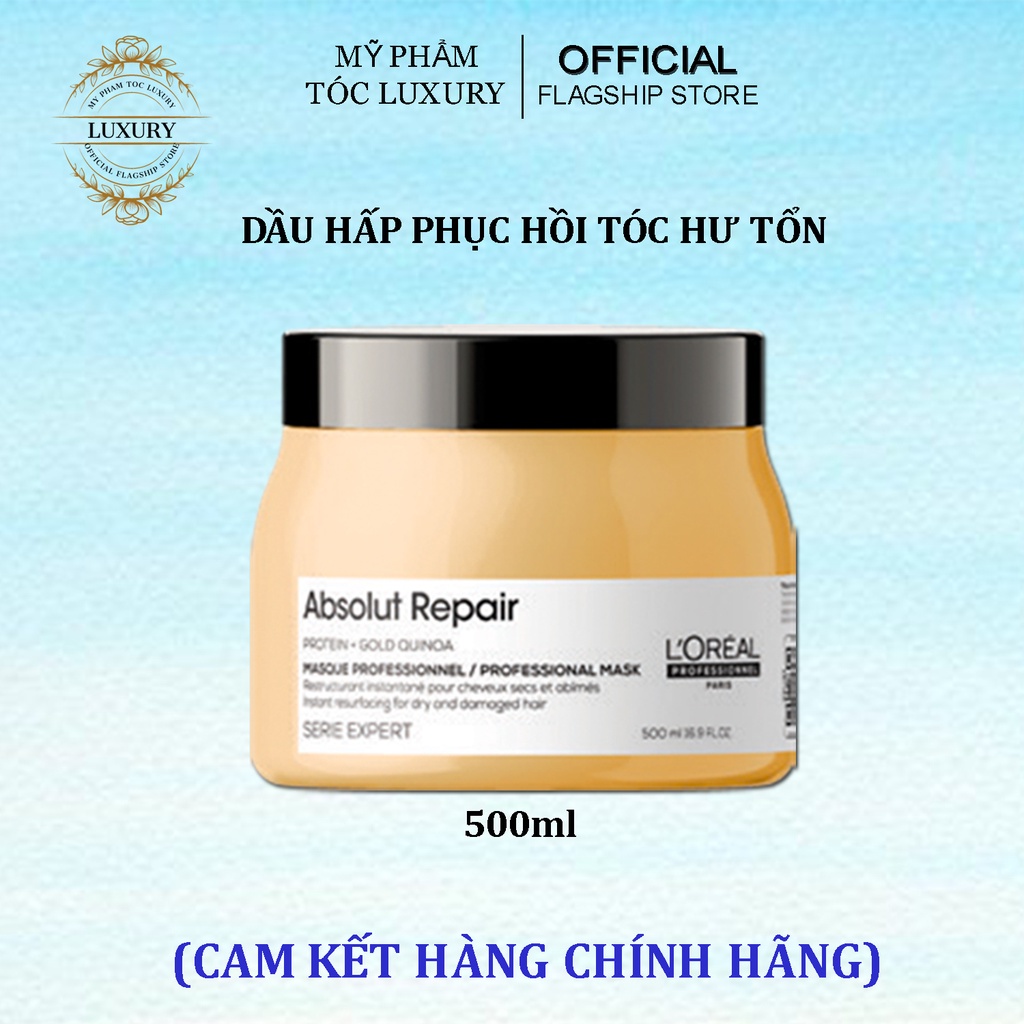 Dầu hấp LOREAL ABSOLUTE REPAIR LIPIDIUM phục hồi tóc hư tổn 500ml