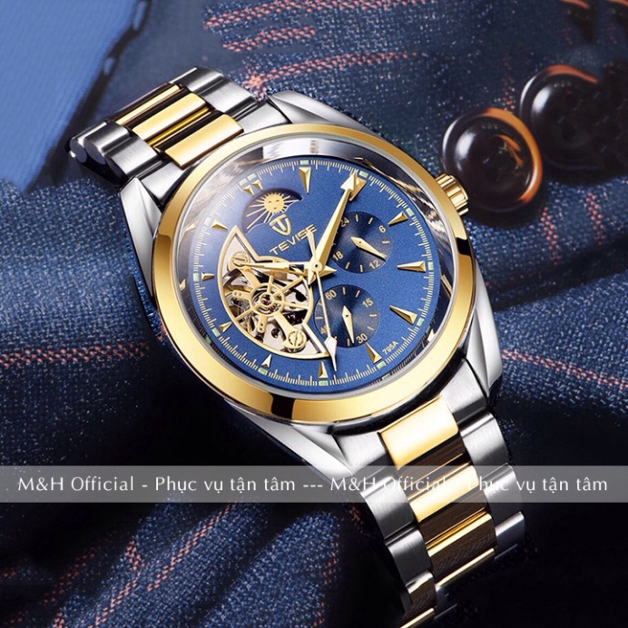 Đồng hồ cơ automatic nam Tevise 795A dây thép không gỉ, thiết kế cơ lộ máy chạy 5 kim đẹp giá rẻ [Tặng tháo dây] | BigBuy360 - bigbuy360.vn
