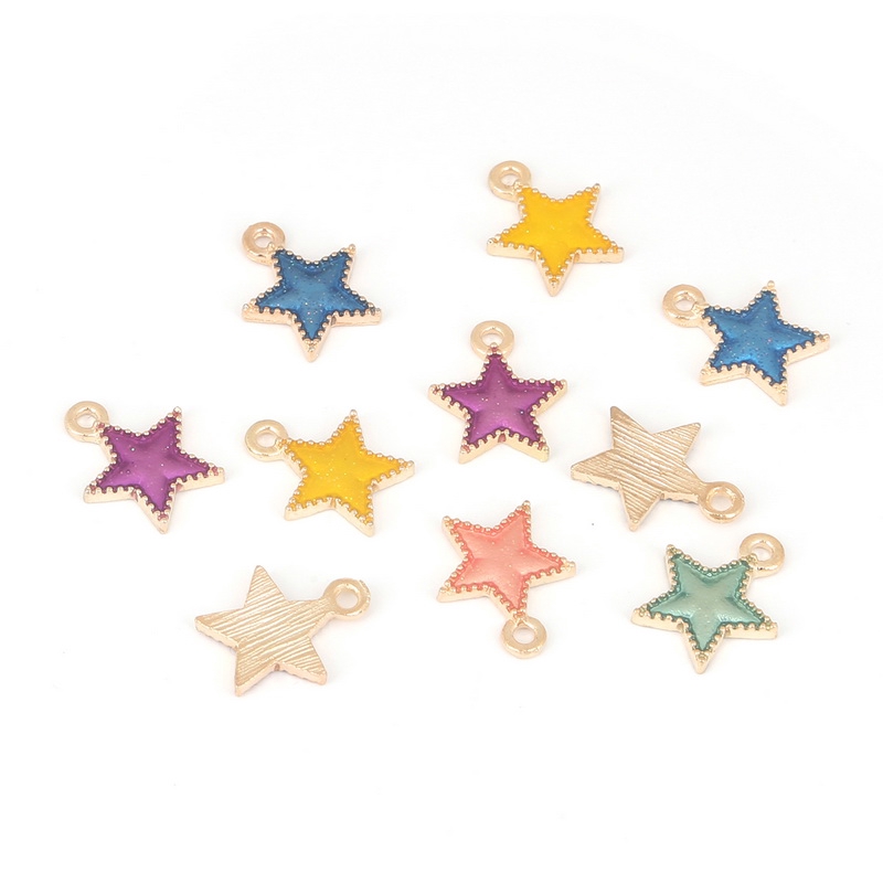 Mặt dây chuyền bằng hợp kim tráng men hình ngôi sao hành tinh mặt trăng quyến rũ dùng làm trang sức thủ công