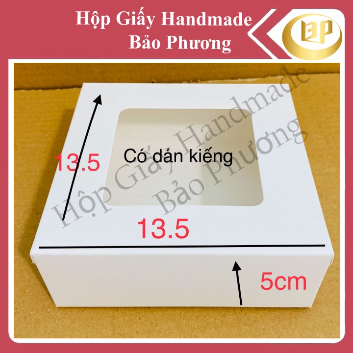 Hộp đựng bánh bông lan trứng muối tart trứng 4 bánh 13.5x13.5x5cm 1 hộp