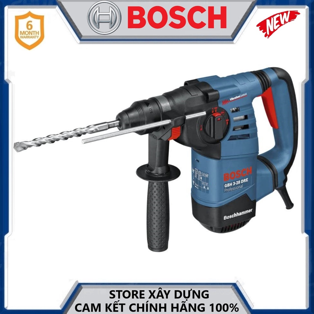 MÁY KHOAN BÚA 800W 3,5J BOSCH GBH 3-28 DRE- HÀNG CHÍNH HÃNG