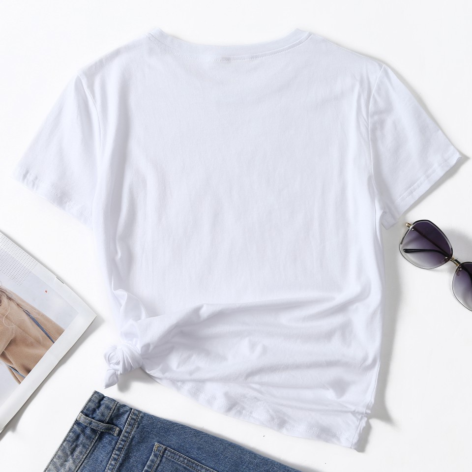 Áo thun nữ ZXYOUPING tay ngắn cổ tròn in họa tiết đơn giản thời trang mùa hè phong cách Hàn Quốc