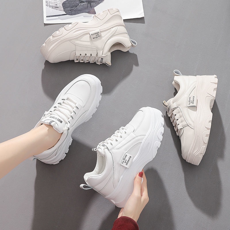 Giày thể thao cao cấp nữ sinh đế dày phiên bản hàn quốc, Sneaker nữ ôm chân nhỏ gọn thời trang