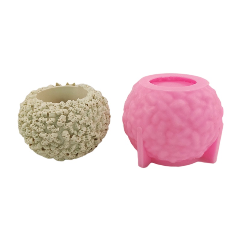 Sa Khuôn Silicon Làm Chậu Hoa Hình Đầu Lâu Trang Trí Halloween