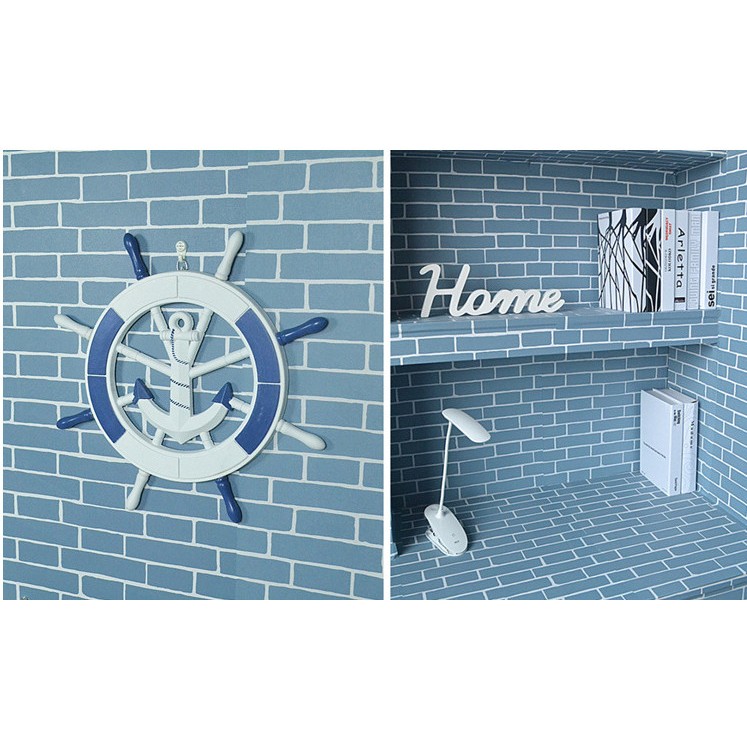 DECAL 1m Giấy dán tường khổ rộng 45cm ( có sẵn keo ) - GẠCH DÀI XANH ĐỊA TRUNG HẢI ELL065 | BigBuy360 - bigbuy360.vn