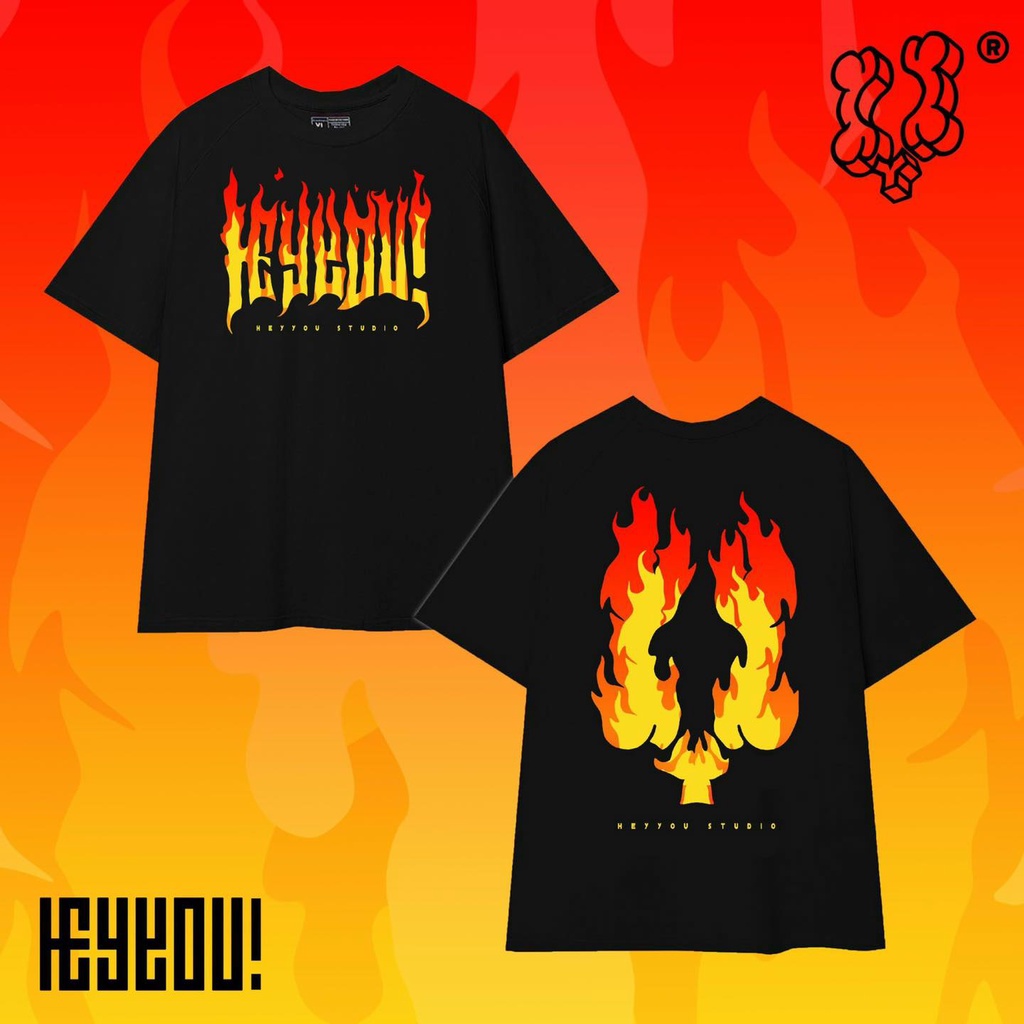 Áo thun đen nam mẫu thrasher heyyou - form rộng unisex nam nữ