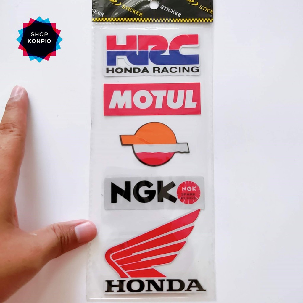 Bộ Tem Sticker Phản Quang Honda HRC Cao Cấp Dán Xe Máy, Ô Tô, Mũ Bảo Hiểm, Chống Thấm Nước, Chống Bay Màu