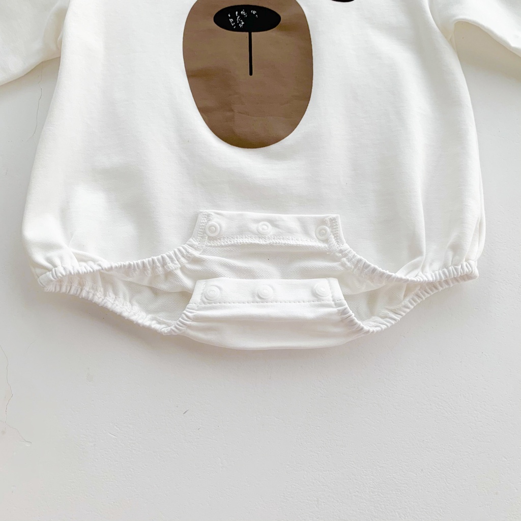 Set áo liền quần &amp; mũ trùm đầu hình gấu cho bé sơ sinh