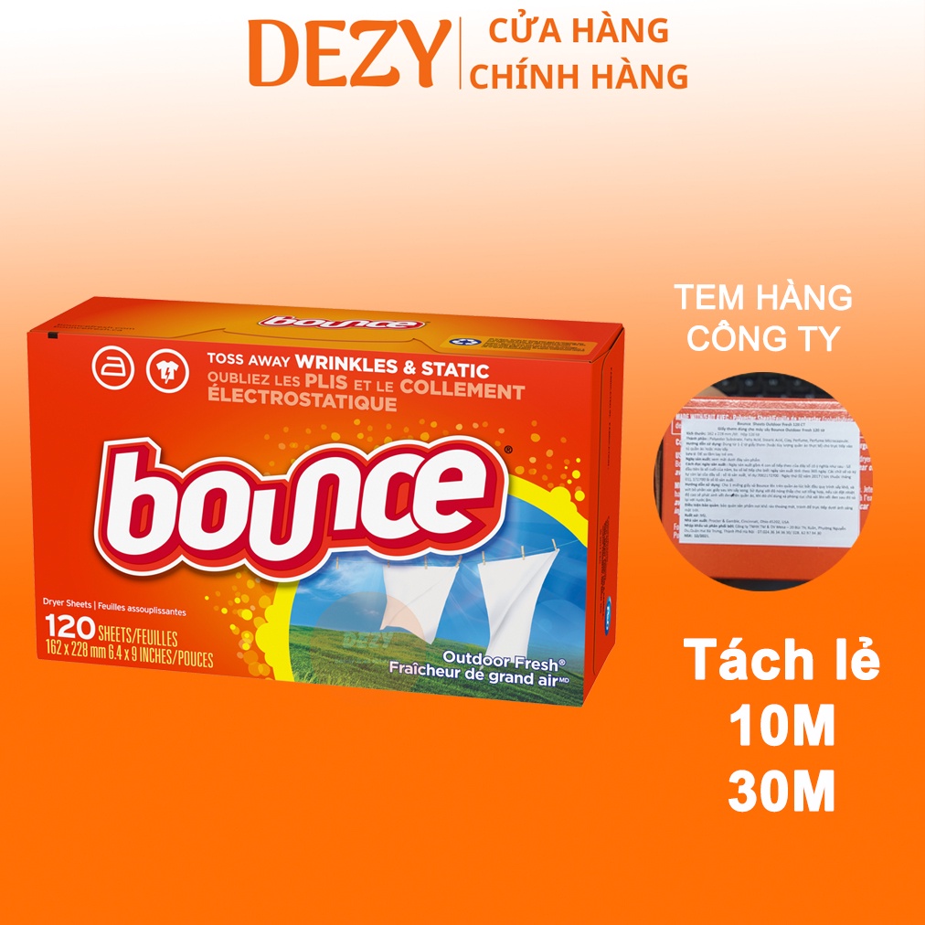 Giấy Thơm Quần Áo Bounce Mỹ Đa Công Dụng Chính Hãng Giúp Lưu Hương Mềm Vải Và Khử Mùi Quần Áo Trong Tủ Hoặc Máy Sấy Dezy