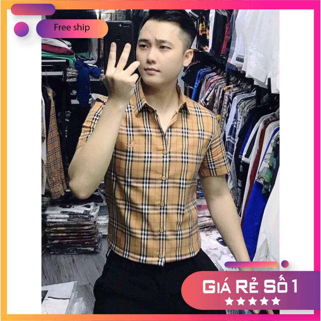 💥Áo sơ mi nam hàn quốc ngắn tay họa tiết cao cấp vải lụa mềm mịn siêu phẩm cực chất