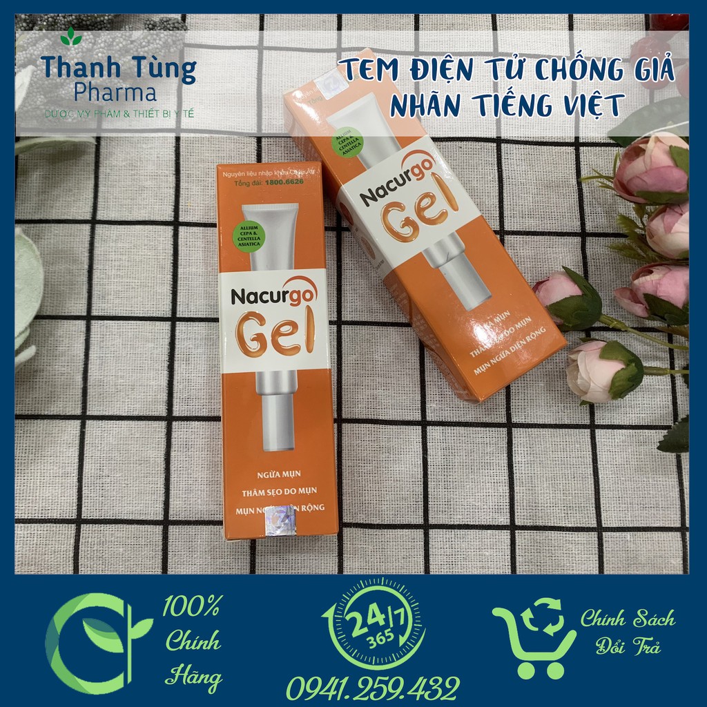 Nacurgo Gel ✅[CHÍNH HÃNG] Ngừa mụn - Giảm sẹo - từ thảo dược, sạch mụn đầu đen, mụn bọc