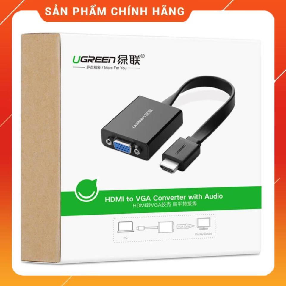 [CHÍNH HÃNG] Cáp Chuyển Đổi HDMI Sang VGA + Audio Cáp Dẹt Có Nguồn Phụ Ugreen 40248 chính hãng