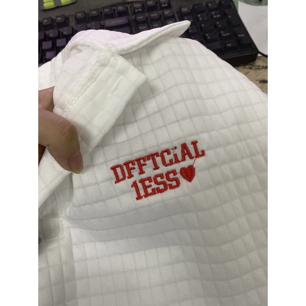 Áo Polo nữ form rộng Xốp ô vuông 1ESS❤️ [FREESHIP] Áo cổ bẻ trắng thêu chữ lạ mắt cực chất