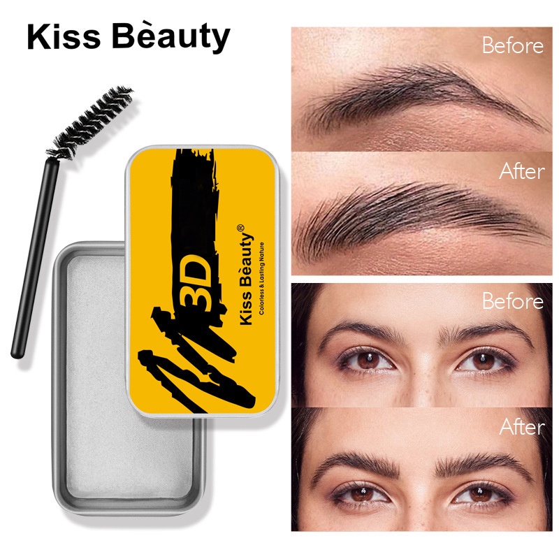 Kiss BEAUTY Gel Định Hình Lông Mày 3D Trong Suốt Chống Thấm Nước Chống Nhòe Lâu Trôi Kèm Cọ Tiện Dụng